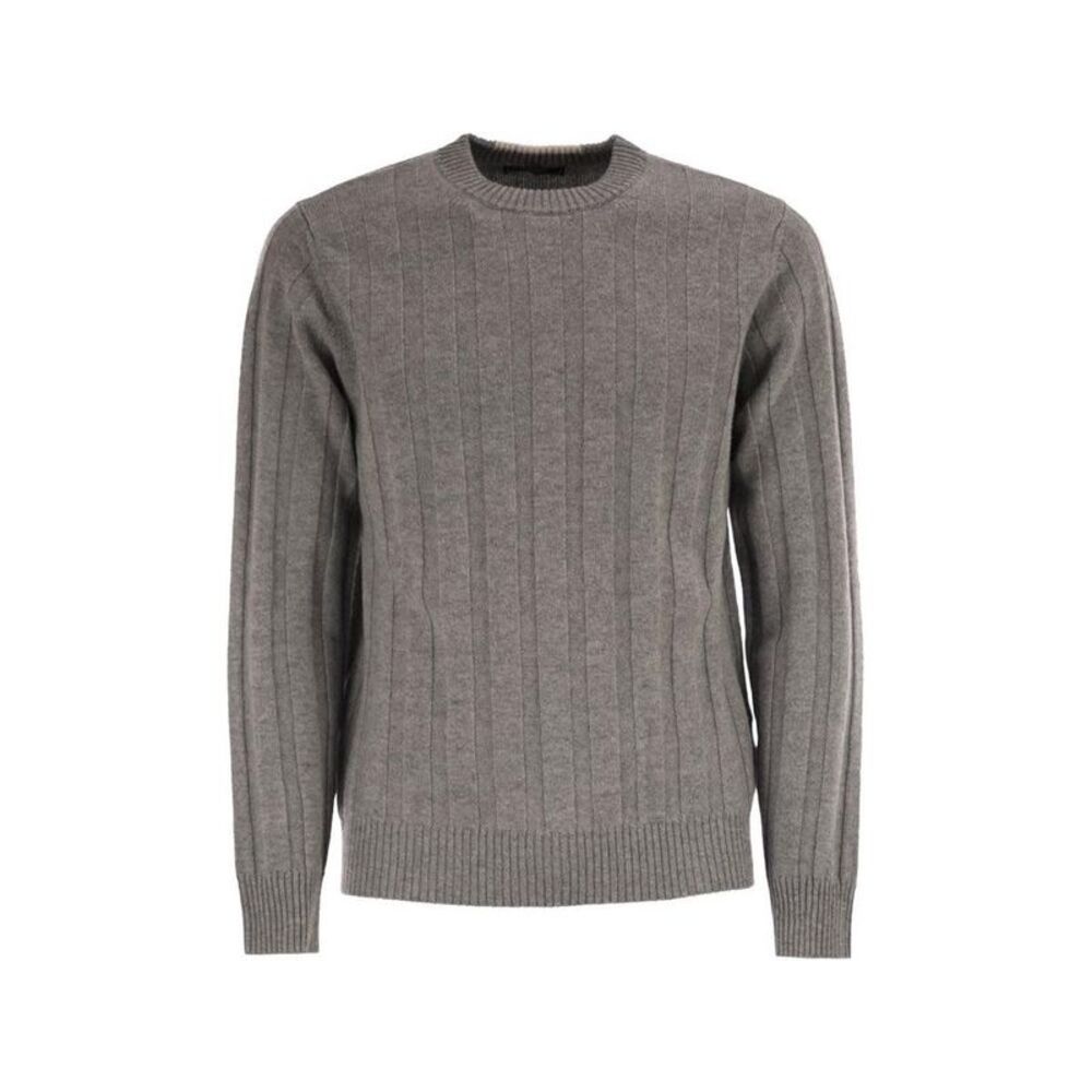 PESERICO Men's Ribbed Crew Neck Sweater Men GREY Sweaters & Cardigans